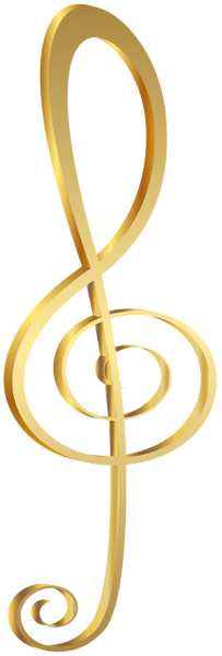 This png image - Golden Treble Clef Transparent PNG Clip Art Image, is available for free download