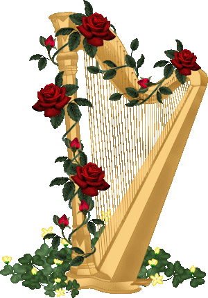 This png image - Harp with Roses Clipart, is available for free download