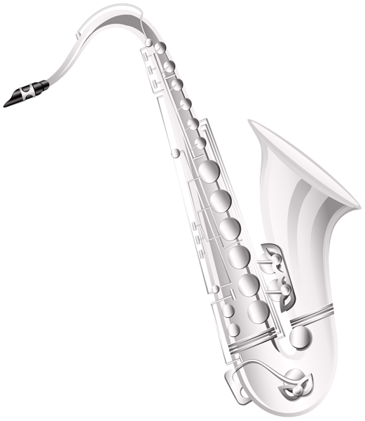 This png image - Silver Saxophone PNG Clipart, is available for free download