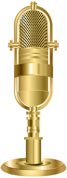 Studio Microphone Gold PNG Clip Art Image | Gallery Yopriceville - High