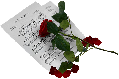This png image - Transparent Sheet Music with Rose, is available for free download
