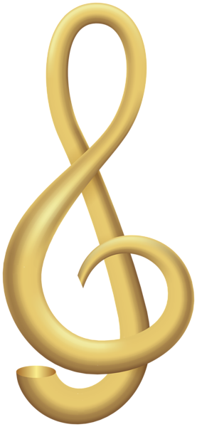 This png image - Treble Clef Gold Transparent PNG Clip Art Image, is available for free download