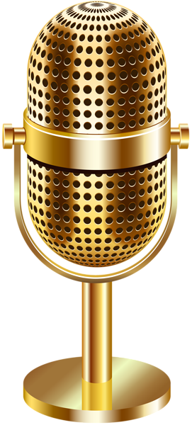 This png image - Vintage Microphone Gold Transparent Clip Art Image, is available for free download