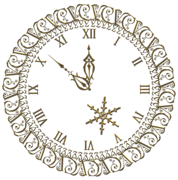 This png image - New Year PNG Gold Clock Clipart, is available for free download