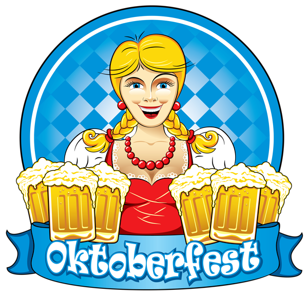 This png image - Blue Oktoberfest Girl with Beers PNG Clipart Image, is available for free download