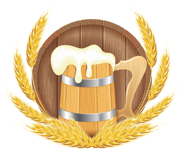 This png image - Oktoberfest Beer Barrel Mug and Wheat PNG Clipart Image, is available for free download