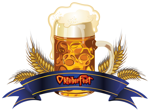 This png image - Oktoberfest Beer with Wheat and Blue Banner PNG Clipart Image, is available for free download