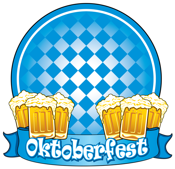 This png image - Oktoberfest Blue Decor with Beers PNG Clipart Image, is available for free download