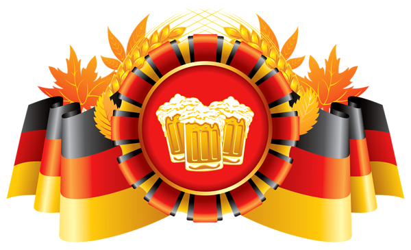 This png image - Oktoberfest Decor German Flag with Wheat and Beers Clipart, is available for free download