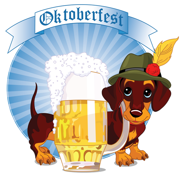 This png image - Oktoberfest Decor with Beer and Dog PNG Clipart Image, is available for free download