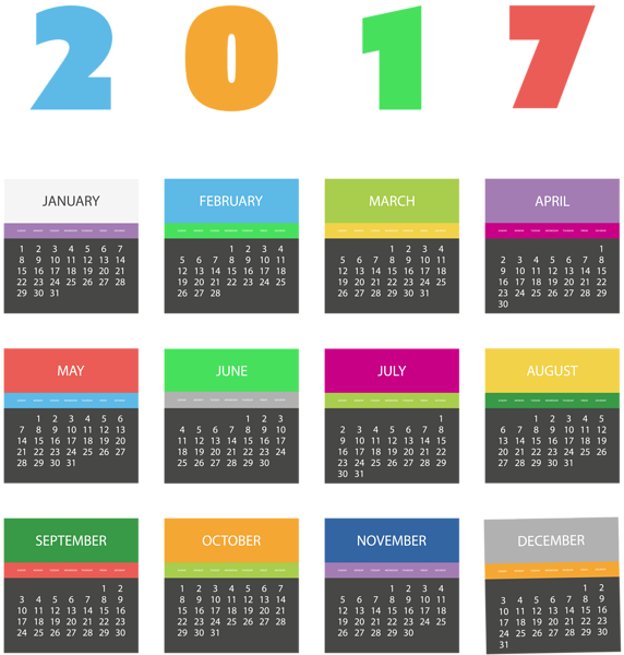 This png image - 2017 Calendar PNG Image, is available for free download