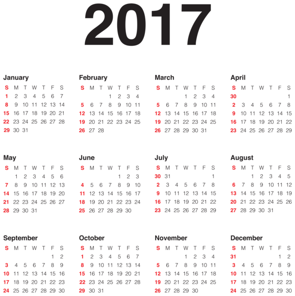 This png image - 2017 Calendar Transparent PNG Clip Art Image, is available for free download