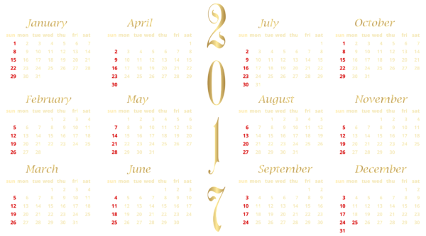 This png image - 2017 Calendar Transparent PNG Clipart Image, is available for free download