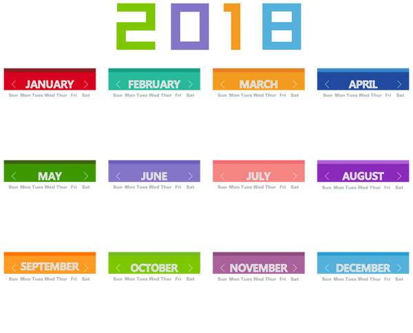This png image - 2018 Calendar Transparent PNG Clip Art Image, is available for free download