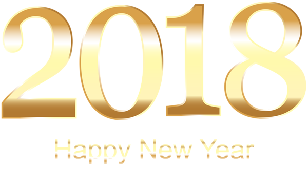 This png image - 2018 Gold Happy New Year Transparent PNG Clip Art, is available for free download