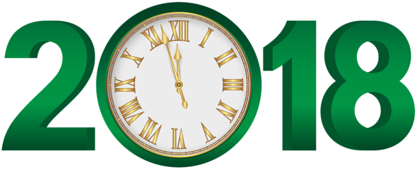This png image - 2018 Green Clock Transparent Clip Art Image, is available for free download