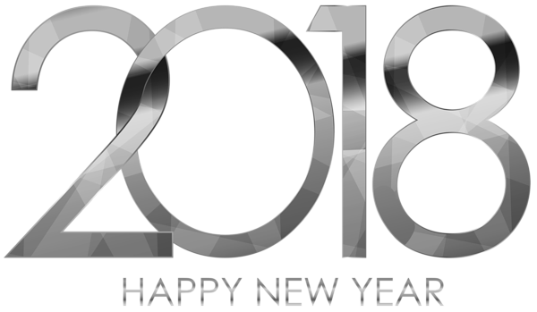 This png image - 2018 Happy New Year Silver, is available for free download