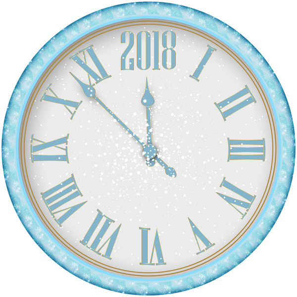 This png image - 2018 New Year Snowy Clock PNG Clip Art, is available for free download