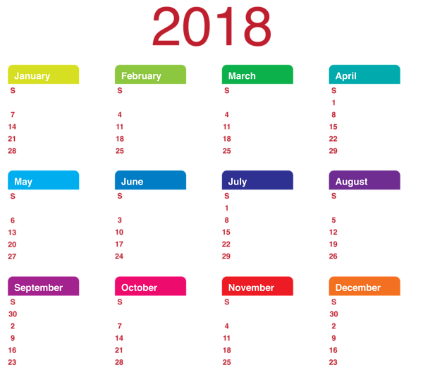 This png image - 2018 Transparent Calendar PNG Clipart Picture, is available for free download