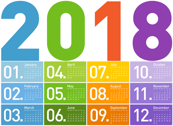 This png image - 2018 Transparent Calendar PNG Image, is available for free download