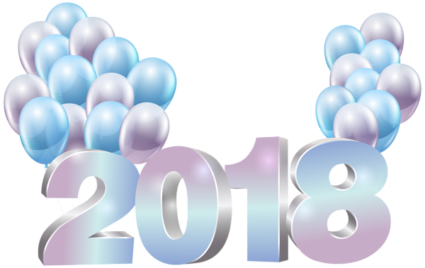 This png image - 2018 with Balloons PNG Clip Art Image, is available for free download