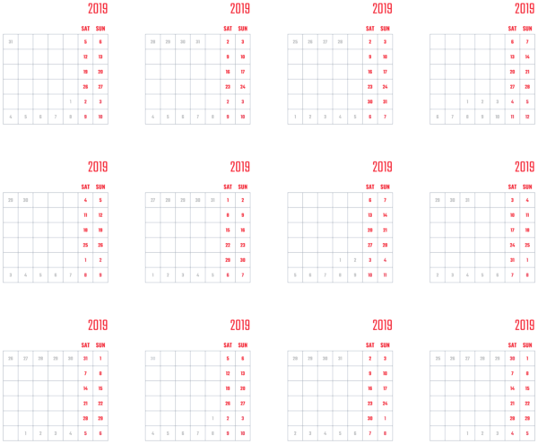 This png image - 2019 Calendar Transparent Image, is available for free download