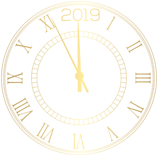 This png image - 2019 Decorative New Year Clock Clip Art, is available for free download