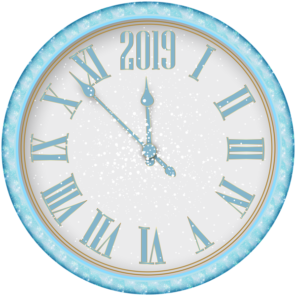This png image - 2019 New Year Snowy Clock PNG Clip Art, is available for free download