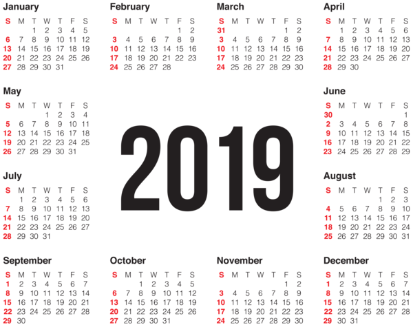 This png image - 2019 Transparent Calendar PNG Image, is available for free download