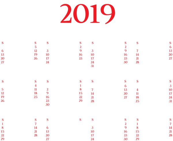 This png image - 2019 Transparent Calendar PNG Image, is available for free download