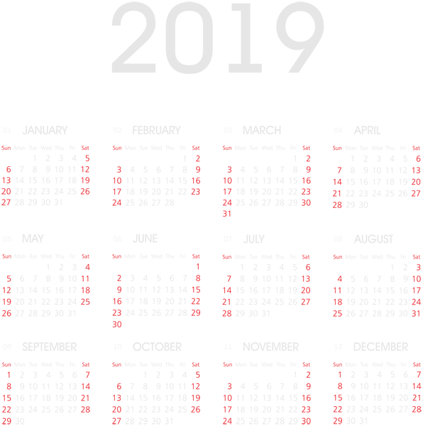 This png image - 2019 White Calendar PNG Transparent Image, is available for free download