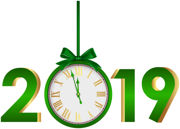 This png image - 2019 with Clock Green PNG Clip Art Image, is available for free download