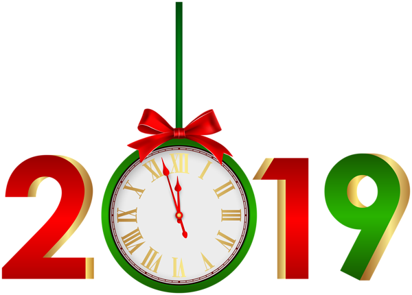 This png image - 2019 with Clock Red Green PNG Clip Art Image, is available for free download