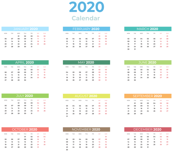 This png image - 2020 Calendar Transparent Clipart, is available for free download