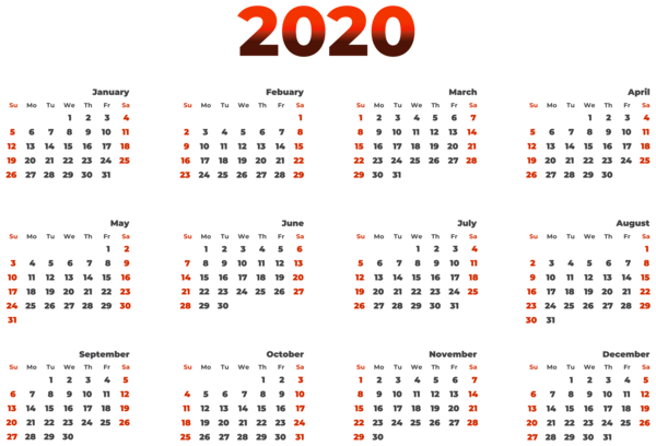This png image - 2020 Calendar Transparent Image, is available for free download