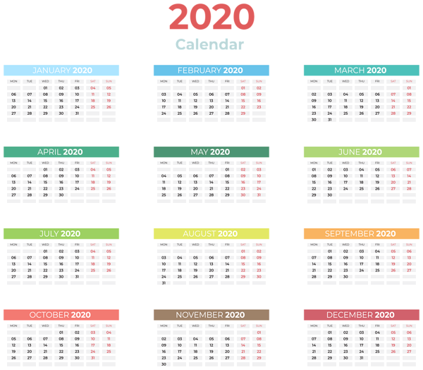 This png image - 2020 New Calendar PNG Clipart, is available for free download