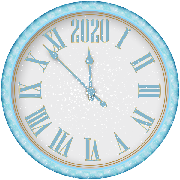 This png image - 2020 New Year Snowy Clock PNG Clip Art, is available for free download