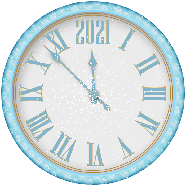 This png image - 2021 New Year Snowy Clock PNG Clip Art, is available for free download