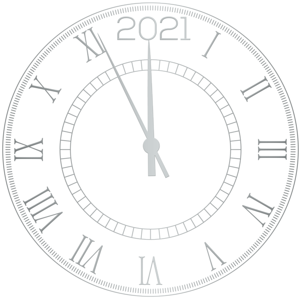 This png image - 2021 Silver New Year Clock Clipart, is available for free download