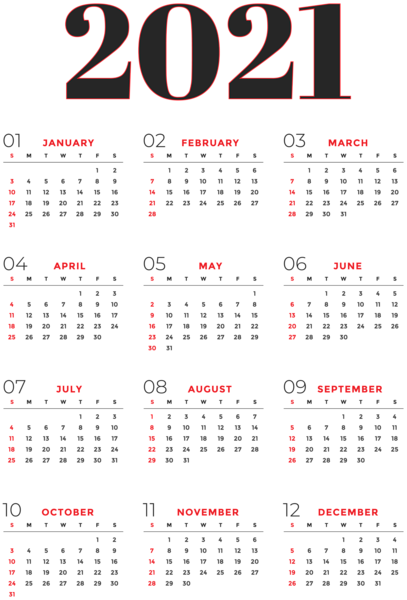 This png image - 2021 US Transparent Calendar, is available for free download