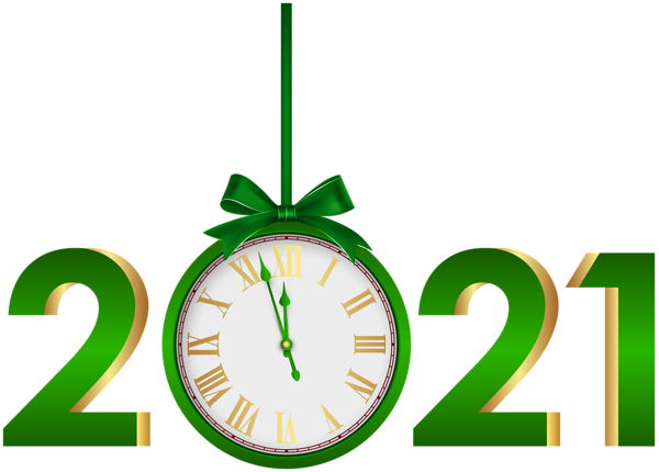 This png image - 2021 with Clock Green PNG Clipart, is available for free download