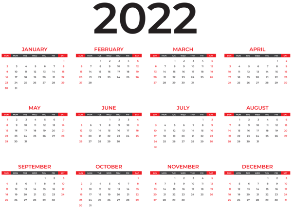 This png image - 2022 Calendar Black US PNG Clipart, is available for free download