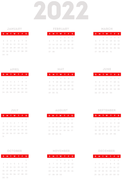 This png image - 2022 Calendar Transparent White PNG Clipart, is available for free download