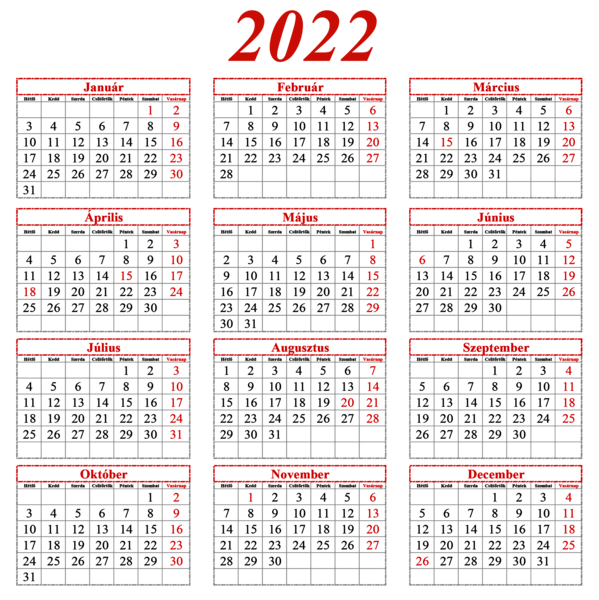 This png image - 2022 Hungarian Calendar Transparent PNG Clipart, is available for free download