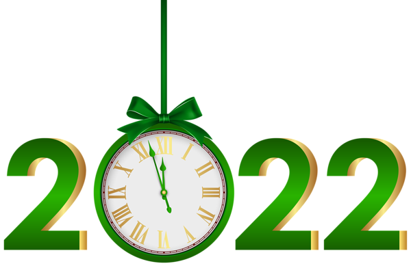 This png image - 2022 with Clock Green PNG Clipart, is available for free download