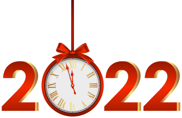 This png image - 2022 with Clock Red PNG Clipart, is available for free download