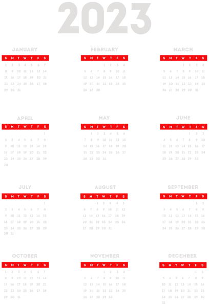 This png image - 2023 Calendar Transparent White PNG Clipart, is available for free download