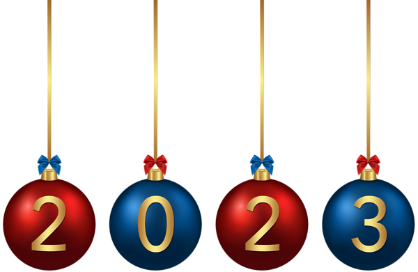 This png image - 2023 Christmas Balls Red Blue PNG Image, is available for free download
