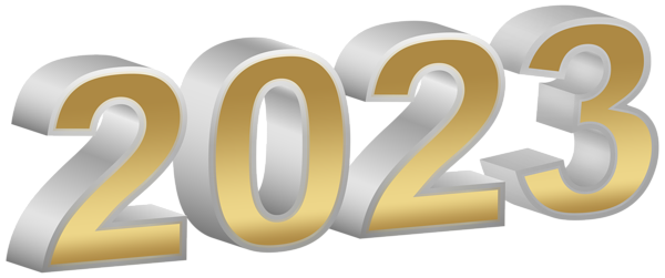This png image - 2023 Gold White 3D PNG Transparent Clipart, is available for free download