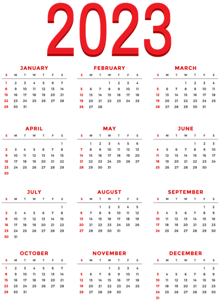 This png image - 2023 US Calendar Transparent PNG Clipart, is available for free download